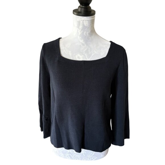 Demylee New York Sweater Womens Navy Casual Classic Cotton Size Medium - Picture 1 of 6